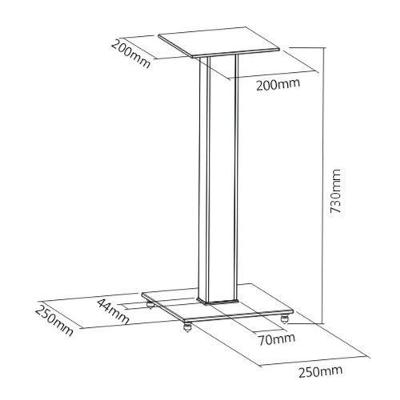 Pedestal Para Caixas Acústicas Bookshelf Bs03l Preto Central Suportes