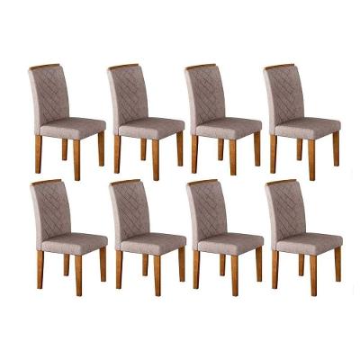 Conjunto: Mesa Sala Jantar Jade Kit 8 Un Imbuia/Animale Chocolate - Rufato