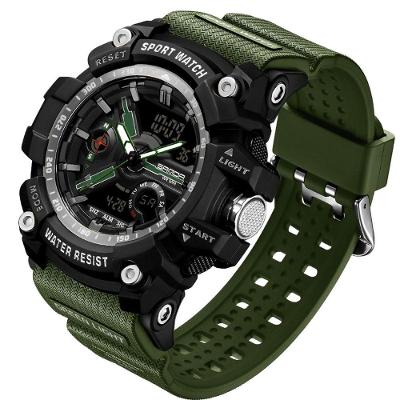 Relógio De Pulso Masculino Esportivo De Quartzo Dual Display Digital A Prova D´agua Verde