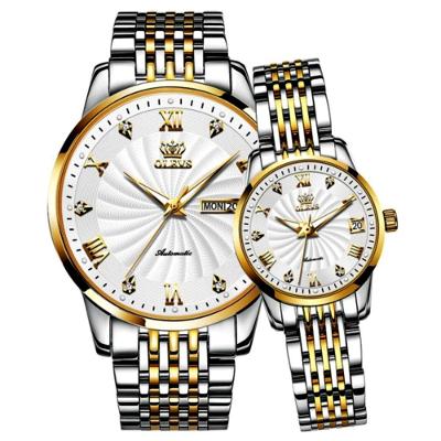 Relógio Automático Casal Aço Inoxidável De Luxo Conjunto De Relogio Mecânico Casual
