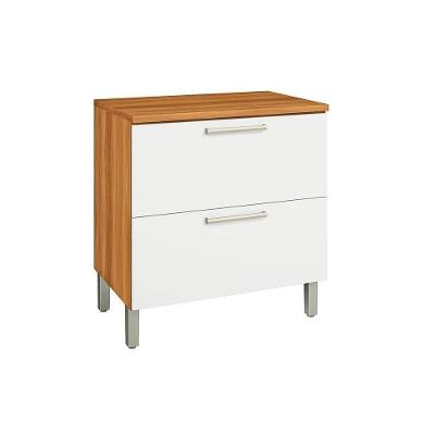 Balcão de Cozinha Modulado  Burguesa Premium 1 Porta e 1 Gaveta c/ Tampo Freijó/Branco - Nesher