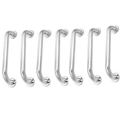 Alça De Apoio Barra 30cm Inox Kit 7 Unidades Idoso Cadeirante Banheiro Box