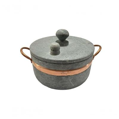 Panela De Pressão Pedra Sabão Alça De Cobre Com Pino 3,6 L.