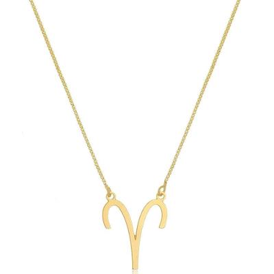 Colar Personalizado Signo De Áries Folheado Em Ouro 18K