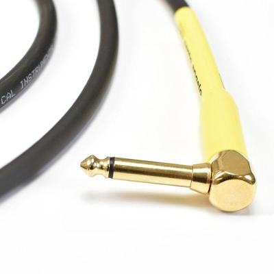 Cabo De Guitarra Shogun 0,75mm Conector Em Ouro P10-p10 90º 20ft 6,10 Metros Preto