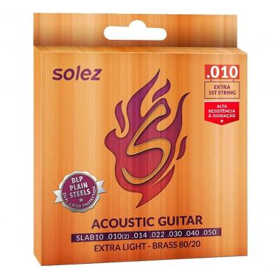 Jogo De Cordas P-violão Solez Brass 80-20 0.010"-0.050" Slab10