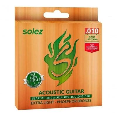 Jogo De Cordas P-violão Solez P.bronze 0.010"-0.050" Slapb10