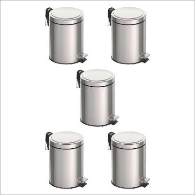 Kit Com 5 Lixeiras Brasil Inox Tramontina 5 Litros Com Pedal
