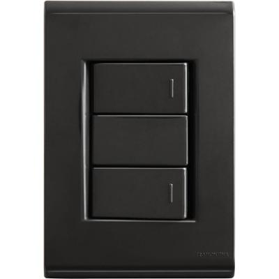 Conjunto 4x2 Com 2 Interruptores Simples 10 A 250 V Tramontina Liz Grafite