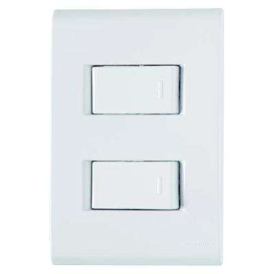 Placa 4x2+ 2 Interruptores Simples 10a-250v Branco Tramontina Branco - 250v