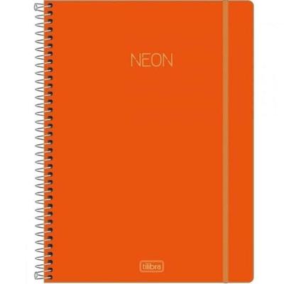 Caderno Espiral 10x1 160 Folhas Neon - Tilibra - Laranja