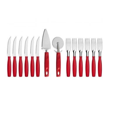 Kit Pizza 14 Peças Em Aço Inox - Brinox Vermelho