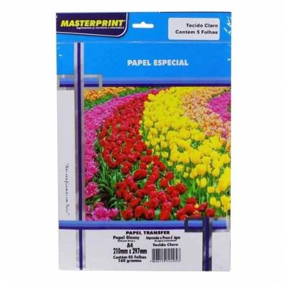 Papel Transfer A4 210x297 Mm 160g - C- 5 Folhas - Masterprint - Tecido Claro
