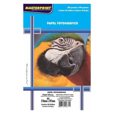 Papel Fotográfico Glossy A4 180g - 210x297 Mm - 50 Folhas - Masterprint - Unica