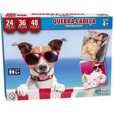 Puzzle Progressivo 24, 36 E 48 Peças Pets - Pais E Filhos