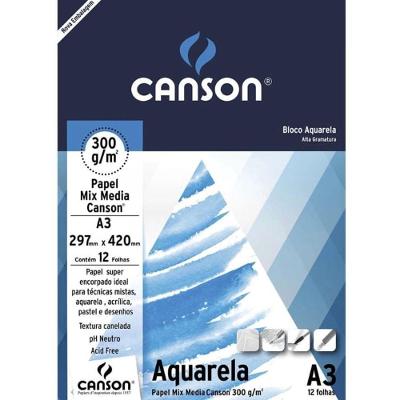 Bloco De Aquarela Mix A3 300g C- 12 Folhas - Canson