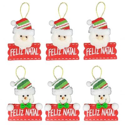 Kit 3 Papai Noel E 3 Boneco De Neve Feliz Natal Pelúcia 12cm