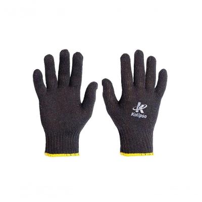 Luva Malha Tricot Kalipso Preta Lisa Blister C-12Pcs