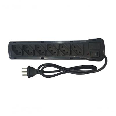 Filtro Linha Fiolux 6 Tomadas Bivolt Preto Blister