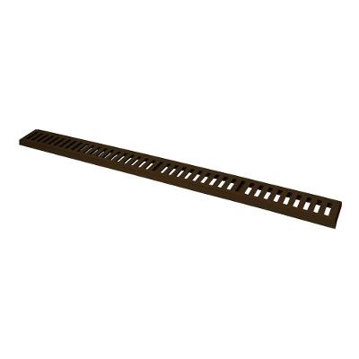Ralo Grelha Linear Com Caixilho Em Alumínio Marrom 15x100cm