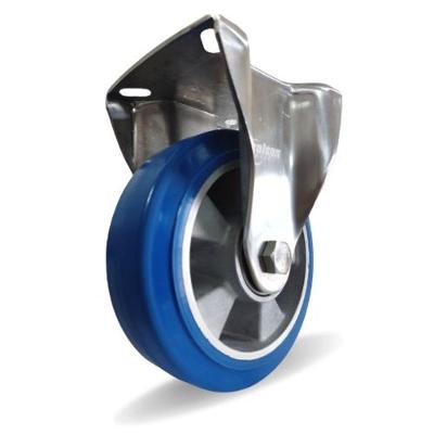 Rodizio Inox 8x2 Alta Resistência Elástico Azul Fixo 700 Kg