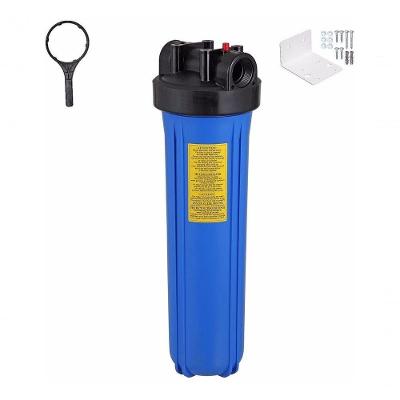 Kit Carcaça Filtro Big Blue Bbi 20 X 4,5 Com Chave E Suporte Cor Azul Rosca 1"1-2