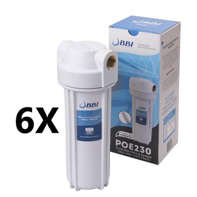 Kit 6 Filtro De Agua Bbi Para Caixa D'água Cavalete Ponto De Entrada Poe F230poe