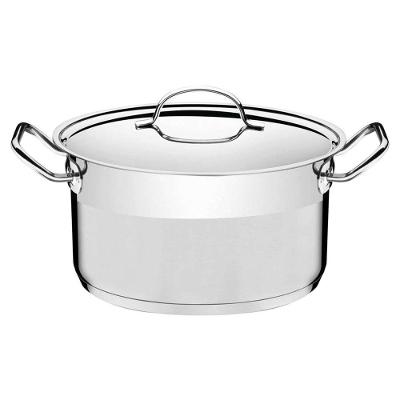 Caçarola Tramontina Professional Funda Em Aço Inox Fundo Triplo Com Tampa Plana Detalhe Satinado 28 Tramontina