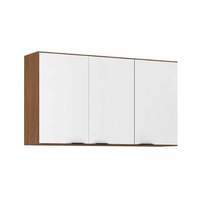 Armário Aéreo p/ Cozinha Firenze 3 Portas 120cm Amendola/Branco - Demóbile