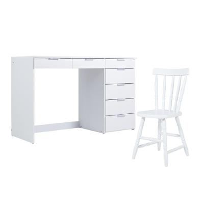 Penteadeira Ditália 7 Gavetas Com Cadeira Pe-90 Branco
