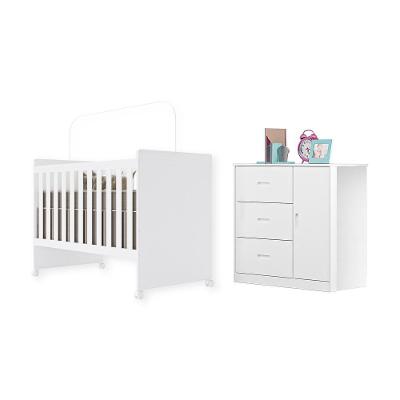 Conjunto Infantil Livia Branco Berço E Cômoda Canaã