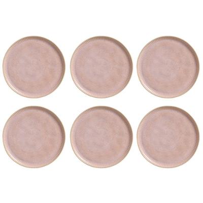 Conjunto De Pratos Rasos 06 Peças Linhas Litchi Porto Brasil
