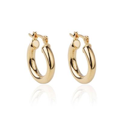 Brinco De Argola Tubo Lala Folheado A Ouro 18k