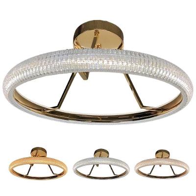 Lustre 3 Em 1 Luminaria Anel Arco Perfil Led Infinito Sala De Jantar Quarto Ambiente Moderno