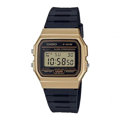 Relógio Casio Unissex Digital F-91wm-9adf Preto E Dourado