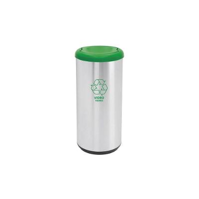 Lixeira Inox Tramontina Piemonte Cápsula Selecta Plus Basculante Scotch Brite Verde 40 L Tramontina