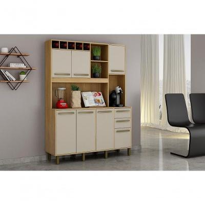 Kit Armários De Cozinha Granada Cinamomo Com Off White