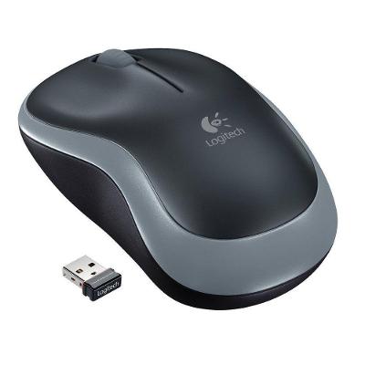 Mouse Wireless USB 3 Botões Cinza e Preto Logitech M185