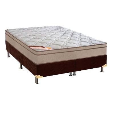 Cama Box King: Colchão Molas Ensacadas Castor Pocket Revolution Híbrido + Base CRC Suede Brown(193x203)