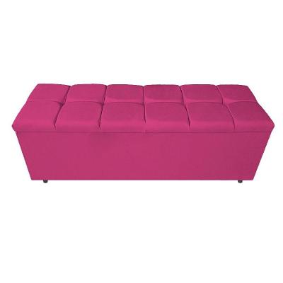 Calçadeira Estofada Manchester 140cm Casal Suede Pink