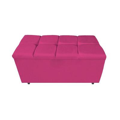 Calçadeira Estofada Manchester 90 Cm Solteiro Suede Pink