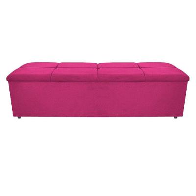 Calçadeira Munique 160cm Queen Size Suede Pink