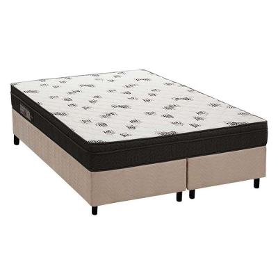 Cama Box Queen: Colchão Espuma D45 Ortobom Light Saúde Ortopilow + Base CRC Suede Clean(158x198)