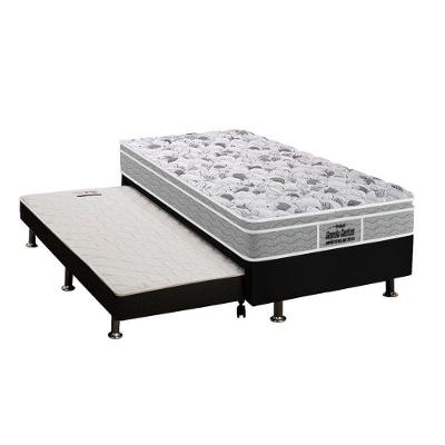 Cama Box C/Auxiliar Solteiro: Colchão Espuma Probel D45/ Ep Guarda Costas Plus + Base Black(88X188)