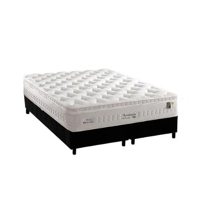 Cama Box Queen: Colchão Molas Anjos MasterPocket Ensacadas Impressione + Base CRC Suede Black(158x198)