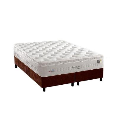 Cama Box Queen: Colchão Molas Ensacadas Anjos MasterPocket Impressione + Base CRC Suede Brown(158x198)