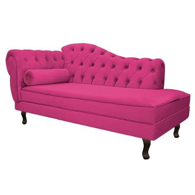 Diva Recamier Diana 185cm Lado Direito Suede - Doce Sonho Móveis Pink
