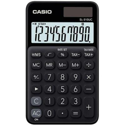 Calculadora De Bolso 10 Dígitos Com Cálculo De Horas Sl-310uc-bk-n-dc Preta