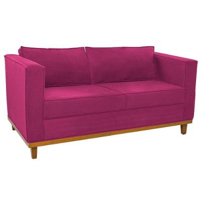 Sofá 2 Lugares Europa Suede Doce Sonho Móveis Cor Pink