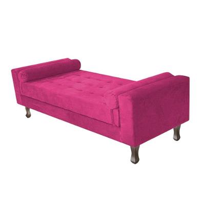 Recamier Baú Félix Solteiro 100 Cm Suede - Doce Sonho Móveis Pink